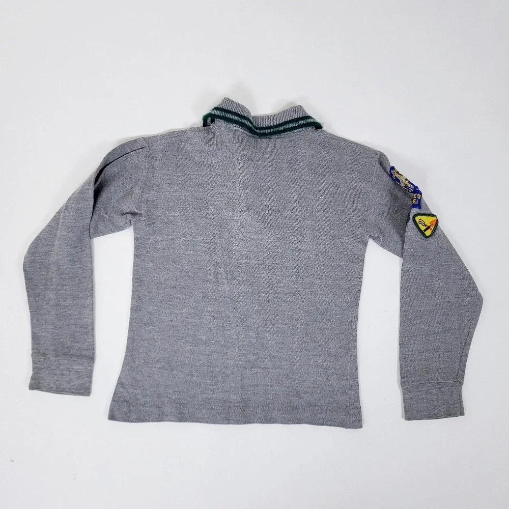 Vintage Authentic Boy Scout Shirt Wolf Cubs Top long sleeve collar badges - Picture 5 of 5